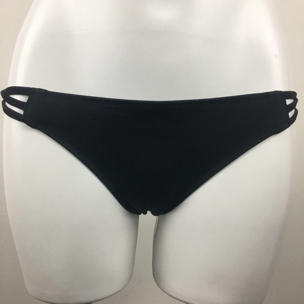 Victoria's Secret Black Strappy Hipster Bikini Bottom Size Medium